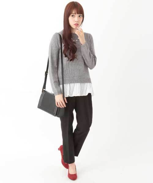 earth music&ecology(アースミュージックアンドエコロジー)の「【ベルト付き】テーパードパンツ(その他パンツ・レディース・グレー/ブラック/ベージュ/ネイビー・SMALL/MEDIUM)」の2枚目の写真