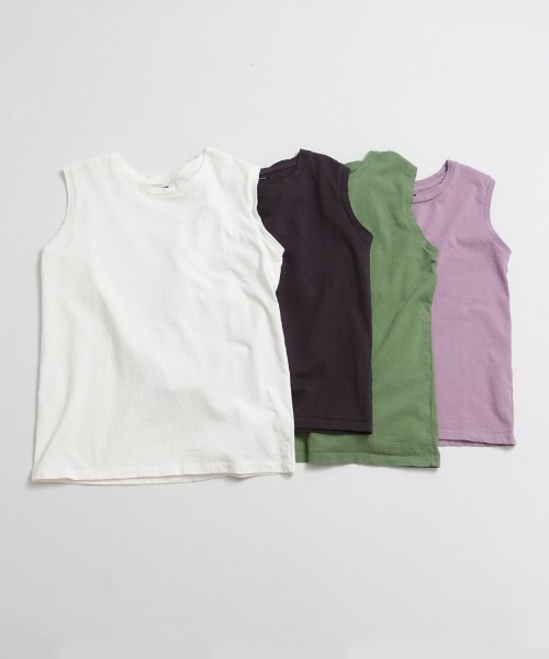 ARCH & LINE(アーチアンドライン)の「《環境配慮素材》G/D COTTON TANK TOP USAコットン(タンクトップ・レディース・チャコールグレー/オリーブ/ラベンダー/ホワイト・3/1/2)」の11枚目の写真