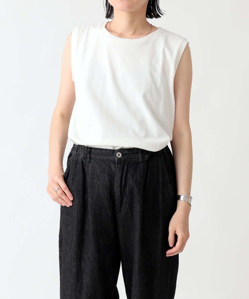 ARCH & LINE(アーチアンドライン)の「《環境配慮素材》G/D COTTON TANK TOP USAコットン(タンクトップ・レディース・チャコールグレー/オリーブ/ラベンダー/ホワイト・3/1/2)」の21枚目の写真