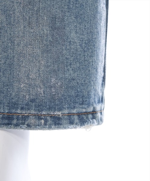 clear（クリア）の「【低身長サイズ有】箔プリントダメージストレートデニムパンツ[着回し抜群 ストリート]≪2024AW新作≫（デニムパンツ・レディース・ブルー/ブラック・M/S/XS）」の13枚目の写真