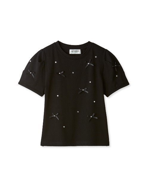 LILY BROWN（リリーブラウン）の「[L.B CANDY STOCK]ビジューリボンＴシャツ（Tシャツ/カットソー・レディース・ホワイト/ライトブルー/ブラック・FREE）」の14枚目の写真
