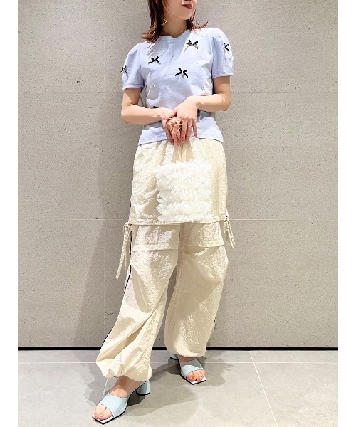 LILY BROWN（リリーブラウン）の「[L.B CANDY STOCK]ビジューリボンＴシャツ（Tシャツ/カットソー・レディース・ホワイト/ライトブルー/ブラック・FREE）」の15枚目の写真