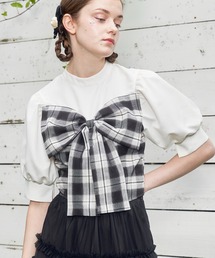 Lovilyn レースラインリボンシャツブラウス サックスブルー Lovilyn（ラヴィリン）｜シャツ/ブラウス一覧 - WEAR