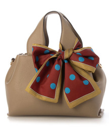 cache cache（カシュ カシュ）の「カシュカシュ cachecache / スカーフ付きラウンドミニショルダー（ショルダーバッグ）」