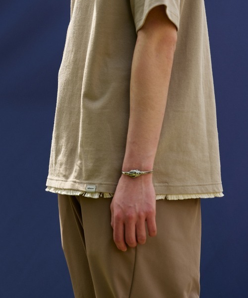 rehacer（レアセル）の「rehacer : Fringe Flower Wide CS / フリンジ フラワー ワイド カットソー（Tシャツ/カットソー・メンズ・スミクロ/ベージュ/ホワイト・MEDIUM/LARGE/X-LARGE）」の7枚目の写真