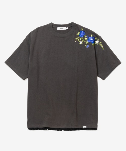 rehacer（レアセル）の「rehacer : Fringe Flower Wide CS / フリンジ フラワー ワイド カットソー（Tシャツ/カットソー・メンズ・スミクロ/ベージュ/ホワイト・MEDIUM/LARGE/X-LARGE）」の20枚目の写真