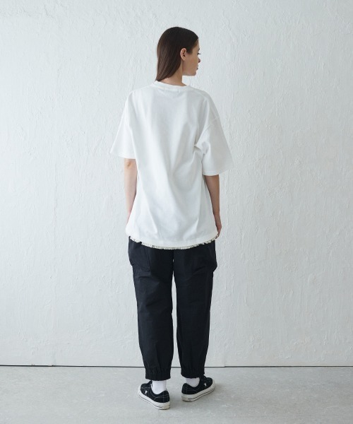 rehacer（レアセル）の「rehacer : Fringe Flower Wide CS / フリンジ フラワー ワイド カットソー（Tシャツ/カットソー・メンズ・スミクロ/ベージュ/ホワイト・MEDIUM/LARGE/X-LARGE）」の19枚目の写真