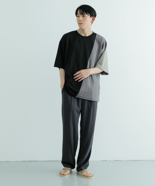 ITEMS URBANRESEARCH(アイテムズ アーバンリサーチ)の「ヘリンボーンドッキング 半袖Tops(Tシャツ/カットソー・メンズ・ブラック/ホワイト/グレー・LARGE/MEDIUM)」の11枚目の写真