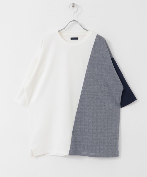 ITEMS URBANRESEARCH(アイテムズ アーバンリサーチ)の「ヘリンボーンドッキング 半袖Tops(Tシャツ/カットソー・メンズ・ブラック/ホワイト/グレー・LARGE/MEDIUM)」の17枚目の写真