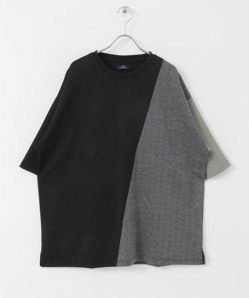 ITEMS URBANRESEARCH(アイテムズ アーバンリサーチ)の「ヘリンボーンドッキング 半袖Tops(Tシャツ/カットソー・メンズ・ブラック/ホワイト/グレー・LARGE/MEDIUM)」の18枚目の写真