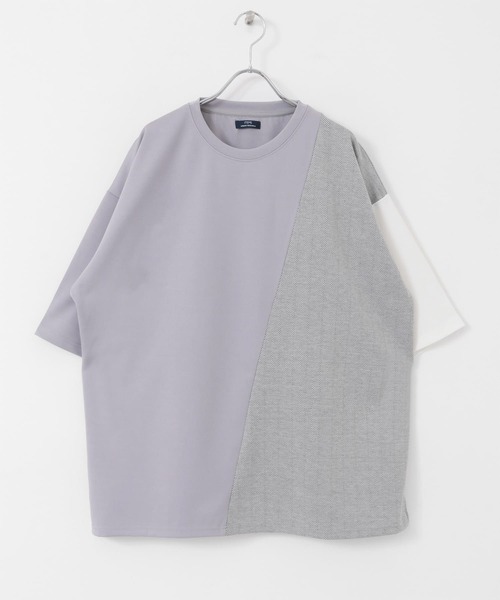 ITEMS URBANRESEARCH(アイテムズ アーバンリサーチ)の「ヘリンボーンドッキング 半袖Tops(Tシャツ/カットソー・メンズ・ブラック/ホワイト/グレー・LARGE/MEDIUM)」の19枚目の写真
