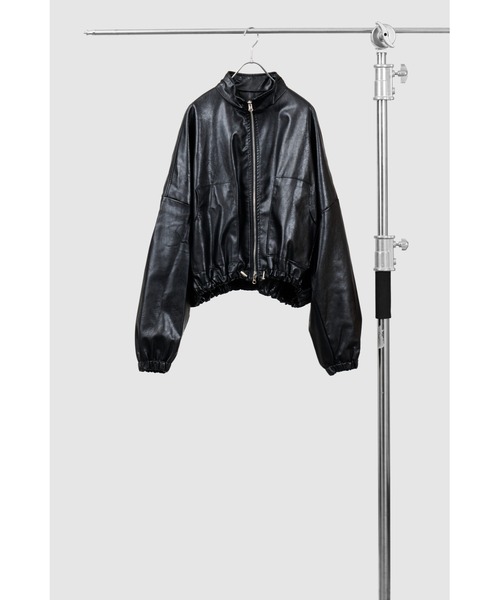 ottilie（オティーリエ）の「【先行予約】AGAWD フェイクレザーブルゾン　★（ブルゾン・レディース・ブラウン/ブラック・FREE）」の2枚目の写真