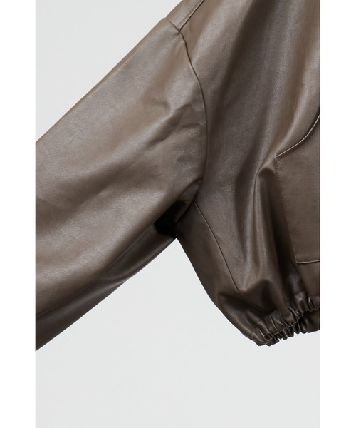 ottilie（オティーリエ）の「【先行予約】AGAWD フェイクレザーブルゾン　★（ブルゾン・レディース・ブラウン/ブラック・FREE）」の9枚目の写真