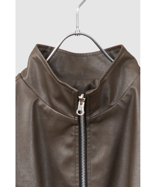 ottilie（オティーリエ）の「【先行予約】AGAWD フェイクレザーブルゾン　★（ブルゾン・レディース・ブラウン/ブラック・FREE）」の5枚目の写真