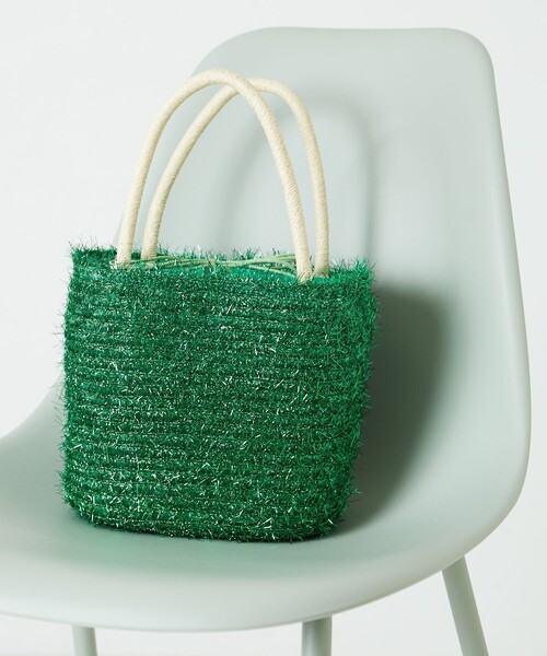 FREAK'S STORE（フリークスストア）の「限定展開　キラキラ かご ハンドバッグ（かごバッグ・レディース・シルバー/グリーン/ピンク/ブラック・ONE SIZE）」の2枚目の写真