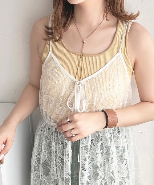 apres jour(アプレジュール)の「配色ニットタンク【ZOZOTOWN限定アイテム】(タンクトップ・レディース・ピンク系その他/グレー系その他/イエロー系その他・X-LARGE/フリー)」の3枚目の写真