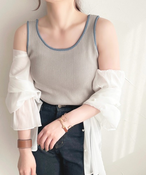 apres jour(アプレジュール)の「配色ニットタンク【ZOZOTOWN限定アイテム】(タンクトップ・レディース・ピンク系その他/グレー系その他/イエロー系その他・X-LARGE/フリー)」の17枚目の写真