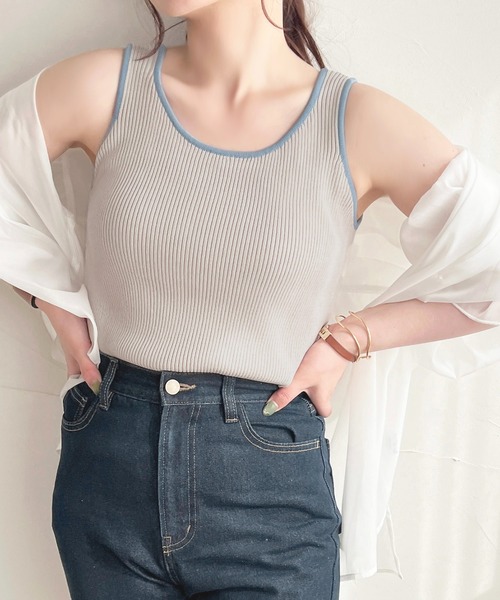 apres jour(アプレジュール)の「配色ニットタンク【ZOZOTOWN限定アイテム】(タンクトップ・レディース・ピンク系その他/グレー系その他/イエロー系その他・X-LARGE/フリー)」の18枚目の写真