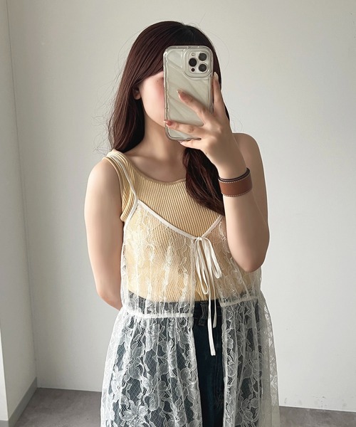 apres jour(アプレジュール)の「配色ニットタンク【ZOZOTOWN限定アイテム】(タンクトップ・レディース・ピンク系その他/グレー系その他/イエロー系その他・X-LARGE/フリー)」の4枚目の写真