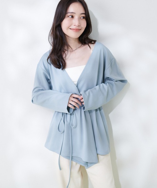natural couture(ナチュラルクチュール)の「カシュクールリブラッシュガードトップス(ラッシュガード・レディース・モカ/オフホワイト/サックスブルー/ブラック・FREE)」の8枚目の写真