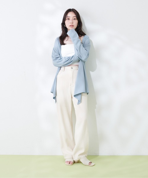 natural couture(ナチュラルクチュール)の「カシュクールリブラッシュガードトップス(ラッシュガード・レディース・モカ/オフホワイト/サックスブルー/ブラック・FREE)」の11枚目の写真