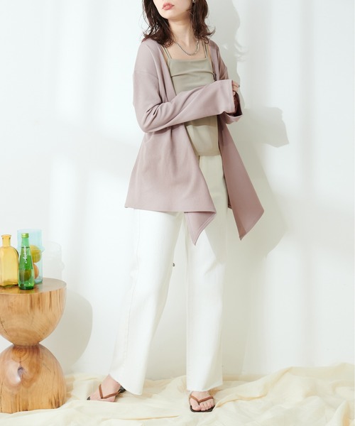 natural couture(ナチュラルクチュール)の「カシュクールリブラッシュガードトップス(ラッシュガード・レディース・モカ/オフホワイト/サックスブルー/ブラック・FREE)」の14枚目の写真