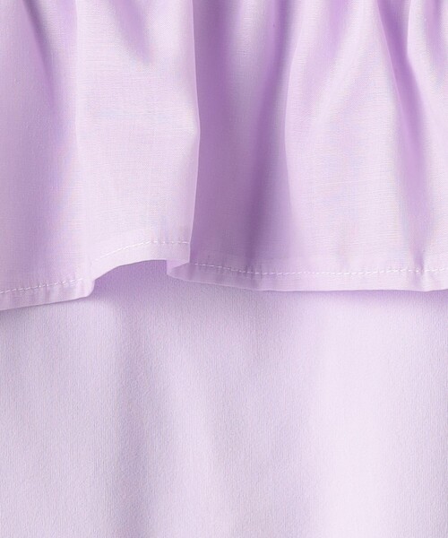 green label relaxing（グリーンレーベルリラクシング）の「TJ カット×布帛 フリルノースリーブ / キッズ  140cm-160cm -吸水速乾-（タンクトップ・キッズ・ダークグレー/ライラック/オフホワイト・150cm/160cm/140cm）」の12枚目の写真