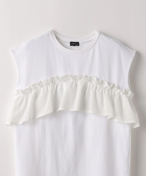 green label relaxing（グリーンレーベルリラクシング）の「TJ カット×布帛 フリルノースリーブ / キッズ  140cm-160cm -吸水速乾-（タンクトップ・キッズ・ダークグレー/ライラック/オフホワイト・150cm/160cm/140cm）」の14枚目の写真
