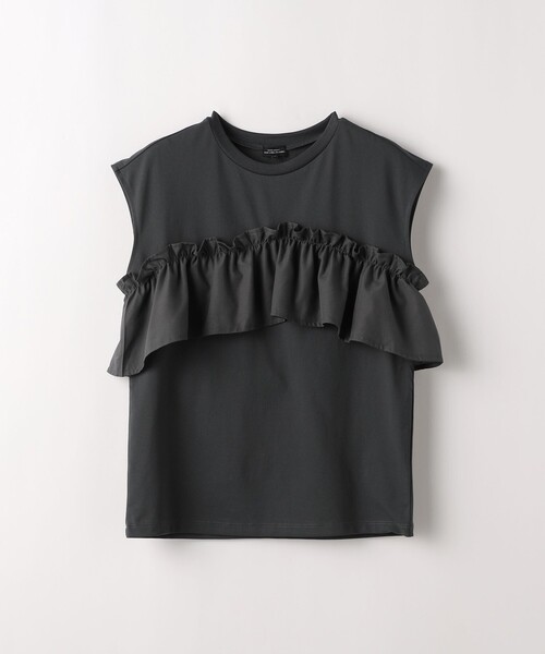 green label relaxing（グリーンレーベルリラクシング）の「TJ カット×布帛 フリルノースリーブ / キッズ  140cm-160cm -吸水速乾-（タンクトップ・キッズ・ダークグレー/ライラック/オフホワイト・150cm/160cm/140cm）」の16枚目の写真