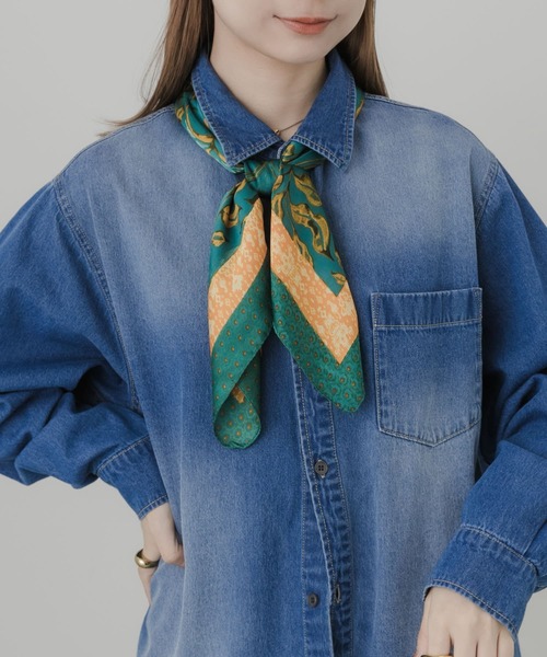 SMELLY（スメリー）の「アソートプリントスカーフ（バンダナ/スカーフ・レディース・ブラック系その他/グリーン系その他・-）」の11枚目の写真