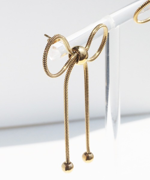 abaskdesign(アバスクデザイン)の「金属アレルギー対応 リボンピアス(ピアス(両耳用)・レディース・ゴールド/シルバー・FREE)」の9枚目の写真