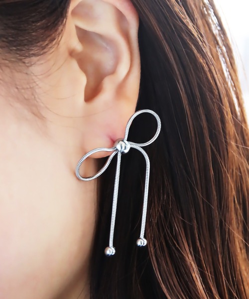 abaskdesign(アバスクデザイン)の「金属アレルギー対応 リボンピアス(ピアス(両耳用)・レディース・ゴールド/シルバー・FREE)」の12枚目の写真