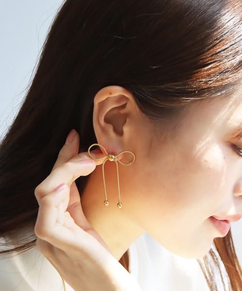 abaskdesign(アバスクデザイン)の「金属アレルギー対応 リボンピアス(ピアス(両耳用)・レディース・ゴールド/シルバー・FREE)」の15枚目の写真