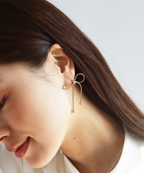 abaskdesign(アバスクデザイン)の「金属アレルギー対応 リボンピアス(ピアス(両耳用)・レディース・ゴールド/シルバー・FREE)」の17枚目の写真