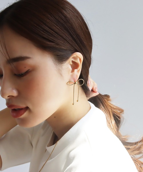 abaskdesign(アバスクデザイン)の「金属アレルギー対応 リボンピアス(ピアス(両耳用)・レディース・ゴールド/シルバー・FREE)」の18枚目の写真