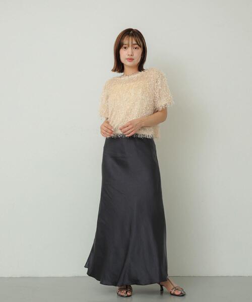 セール】『WEB/一部店舗限定サイズ』ナローサテンスカート（スカート