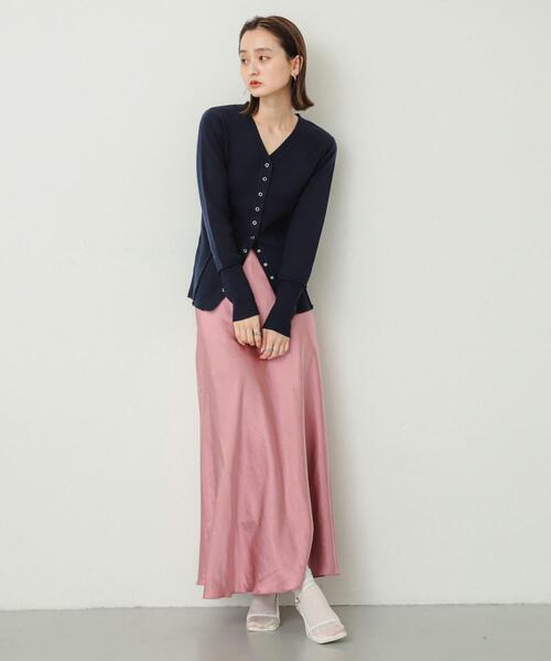 SENSE OF PLACE by URBAN RESEARCH（センスオブプレイスバイアーバンリサーチ）の「『WEB/一部店舗限定サイズ』ナローサテンスカート（スカート・レディース・チャコールグレー/カーキ/アイボリー/ライトピンク/ブラック/ブラウン・MEDIUM/SMALL/TALL）」の22枚目の写真