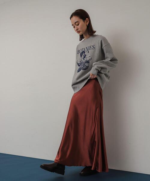 SENSE OF PLACE by URBAN RESEARCH(センスオブプレイスバイアーバンリサーチ)の「『WEB/一部店舗限定サイズ』ナローサテンスカート(スカート・レディース・チャコールグレー/カーキ/アイボリー/ライトピンク/ブラック/ブラウン・MEDIUM/SMALL/TALL)」の12枚目の写真