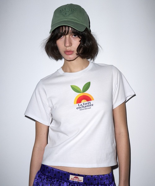 SLIM TSHIRT ENCHANTﾃ右 : ORANGE（Tシャツ/カットソー）｜Mardi Mercredi（マルディメクルディ）
