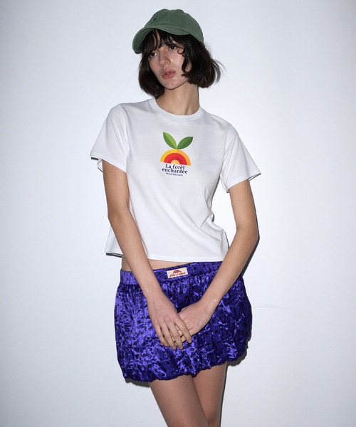 Mardi Mercredi(マルディメクルディ)の「SLIM TSHIRT ENCHANT : ORANGE / スリム Tシャツ ENCHANT:オレンジ(Tシャツ/カットソー・レディース・ホワイト・FREE)」の5枚目の写真