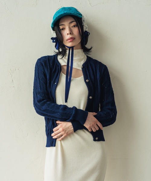 ORIENT MILLINERY（オリエント ミリナリー）の「NANA【ﾅﾅ】ツイードキャップ（キャップ・レディース・ブルー/ブラック/グレー・FREE）」の6枚目の写真