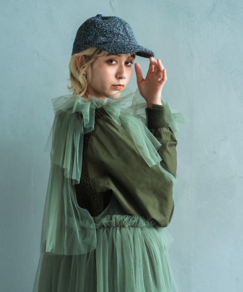 ORIENT MILLINERY（オリエント ミリナリー）の「NANA【ﾅﾅ】ツイードキャップ（キャップ・レディース・ブルー/ブラック/グレー・FREE）」の9枚目の写真