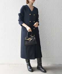SHIPS any:〈手洗い可能〉ウールライク ダブル ジャケット ワンピース