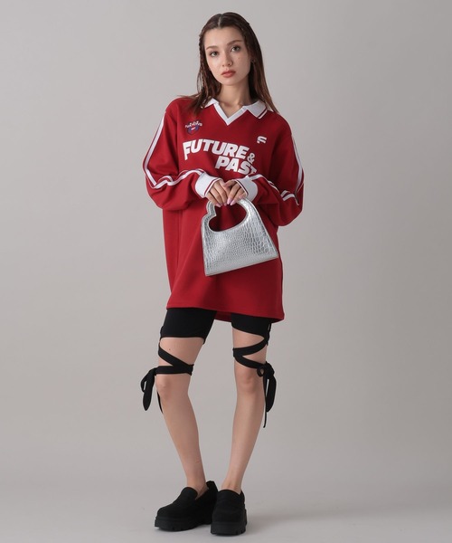 FOREVER 21(フォーエバー トゥエンティーワン)の「【2024FW】ゲームシャツ(Tシャツ/カットソー・レディース・レッド/オフホワイト/ブラック・FREE)」の4枚目の写真
