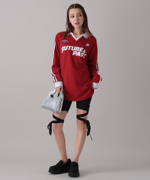 FOREVER 21(フォーエバー トゥエンティーワン)の「【2024FW】ゲームシャツ(Tシャツ/カットソー・レディース・レッド/オフホワイト/ブラック・FREE)」の5枚目の写真