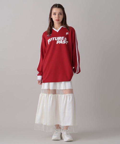 FOREVER 21(フォーエバー トゥエンティーワン)の「【2024FW】ゲームシャツ(Tシャツ/カットソー・レディース・レッド/オフホワイト/ブラック・FREE)」の6枚目の写真