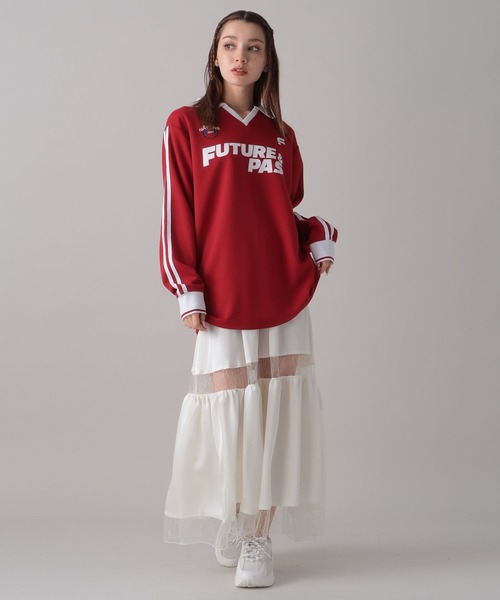 FOREVER 21(フォーエバー トゥエンティーワン)の「【2024FW】ゲームシャツ(Tシャツ/カットソー・レディース・レッド/オフホワイト/ブラック・FREE)」の7枚目の写真
