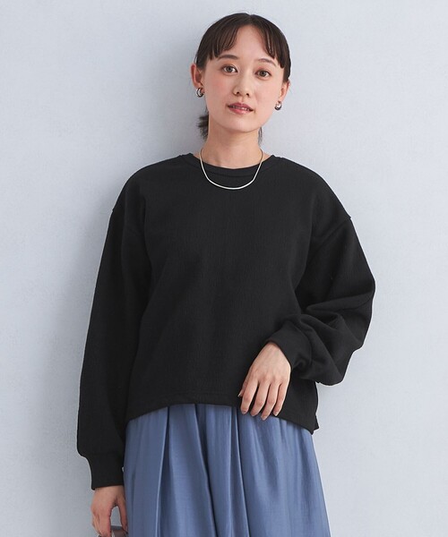 green label relaxing（グリーンレーベルリラクシング）の「ブリスター ジャカード プルオーバー カットソー（Tシャツ/カットソー・レディース・オフホワイト/ブラック/ライトブルー・FREE）」の12枚目の写真