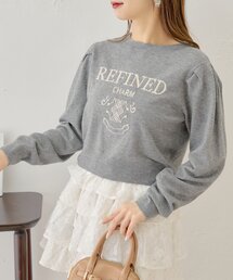 ロゴモチーフ入りニット