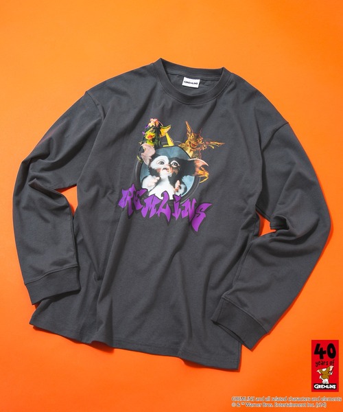 JEANS MATE(ジーンズメイト)の「【GREMLINS/グレムリン】オリジナルデザインロンT ギズモ ドロップショルダー ビッグシルエット ユニセックス(Tシャツ/カットソー・メンズ・グレー系その他/ベージュ系その他2/ホワイト系その他/グレー系その他2/ブルー系その他・SMALL/MEDIUM/LARGE/X-LARGE)」の3枚目の写真